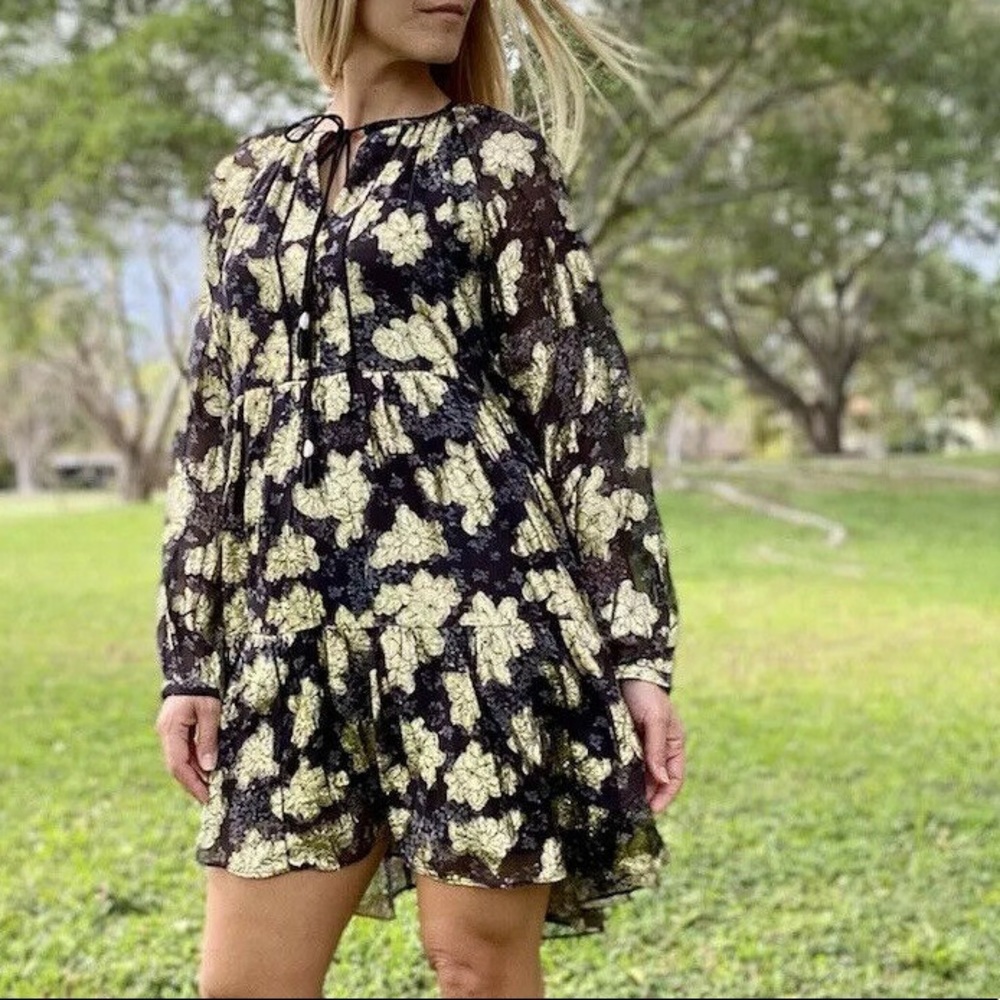 VOLUMINOUS PRINTED DRESS - Picture 8 of 8